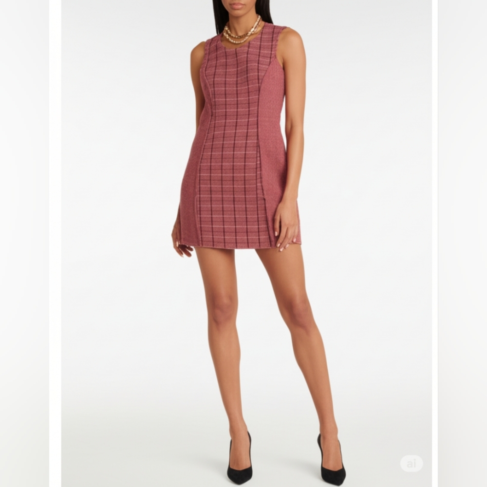 Max&Co wool blend mini plaid dress